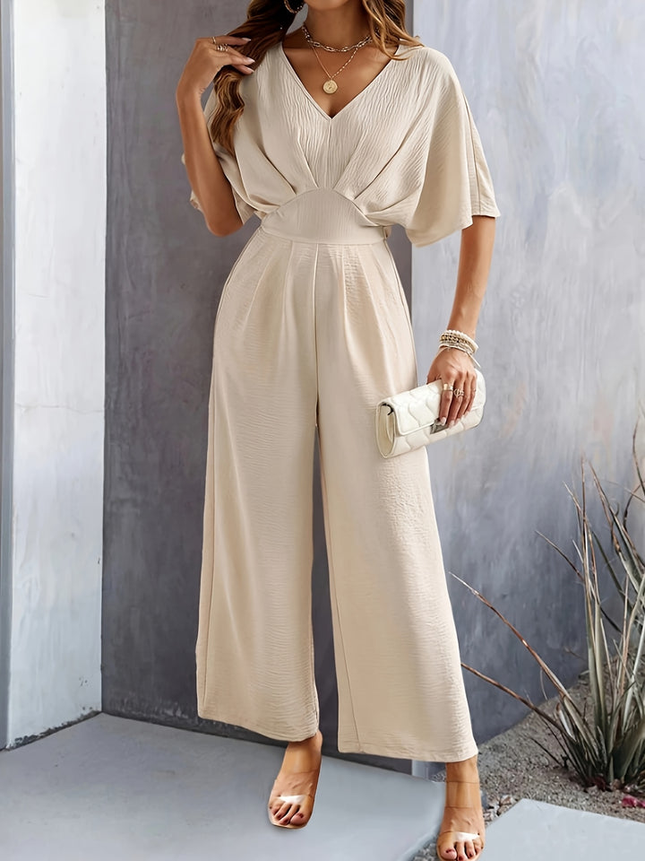 Jumpsuit – V-Neck Design & Lightweight Fabric