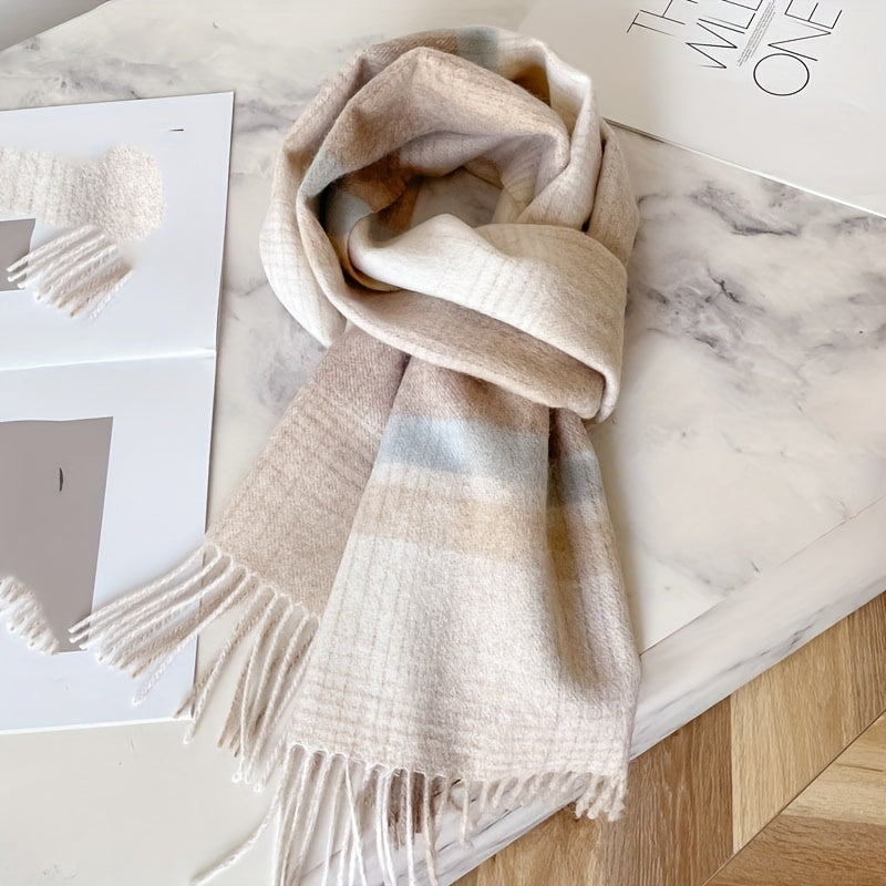 Scarf – Wool Blend & Fringed Edge