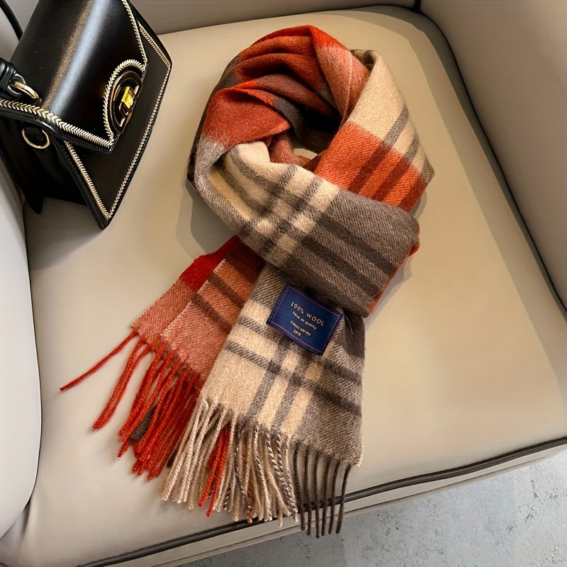 Scarf – Wool Blend & Fringed Edge
