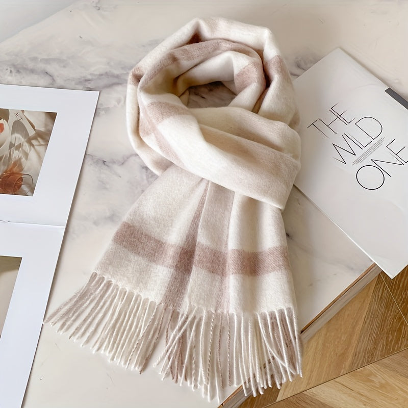 Scarf – Wool Blend & Fringed Edge