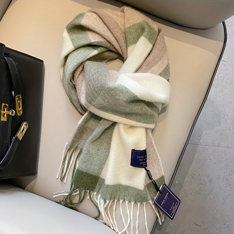 Scarf – Wool Blend & Fringed Edge