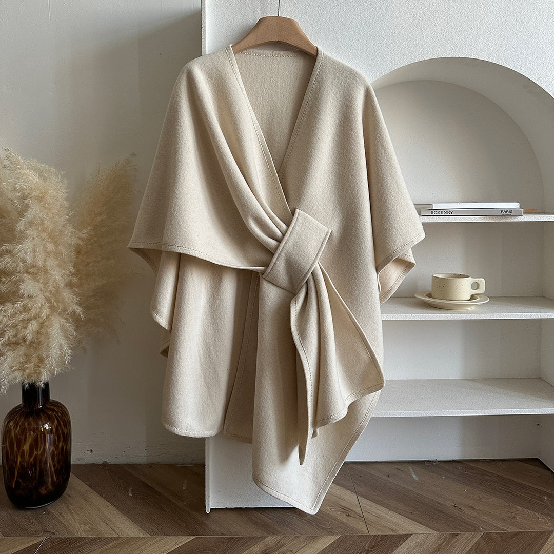 Shawl Coat – Woven Design & Windproof Warmth