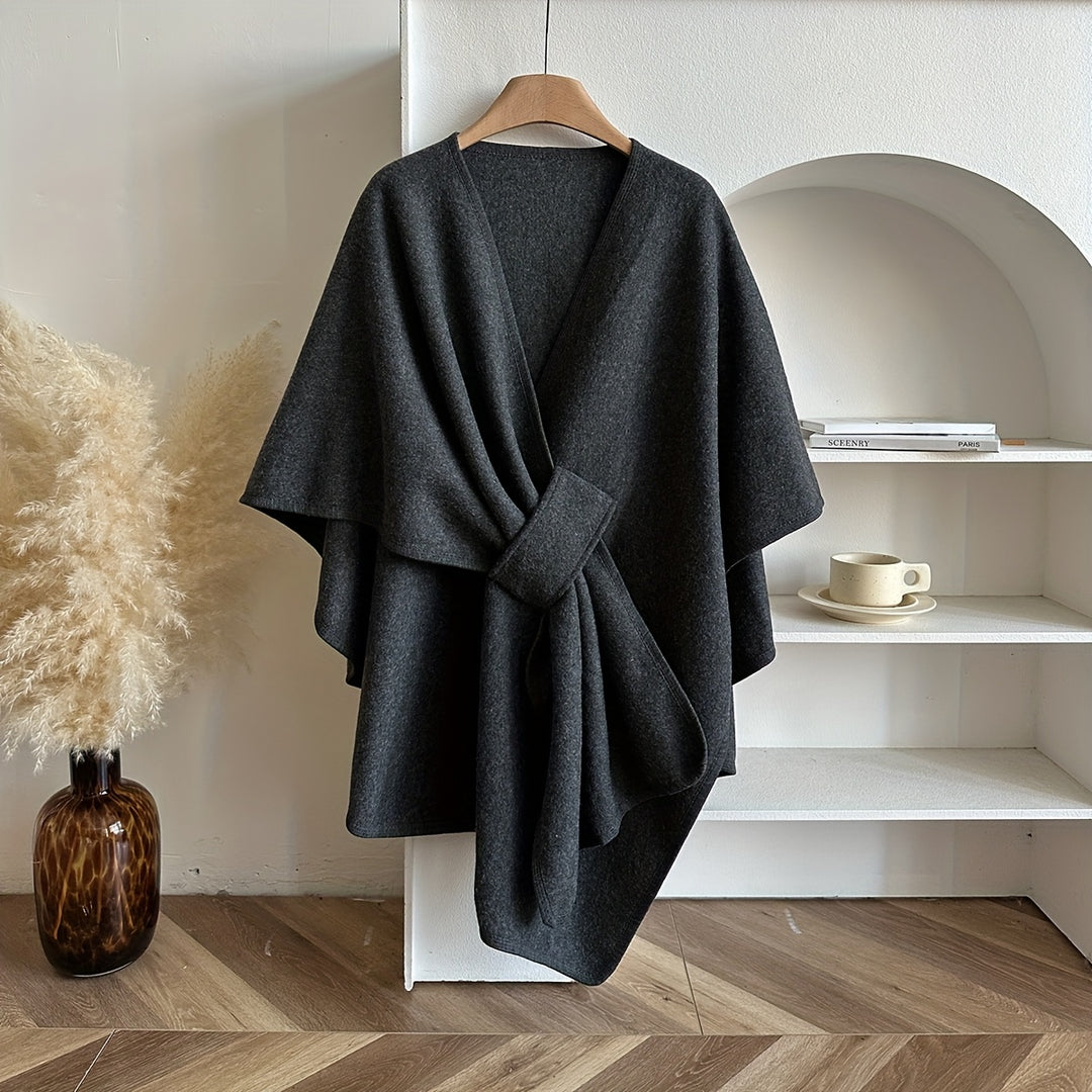 Shawl Coat – Woven Design & Windproof Warmth