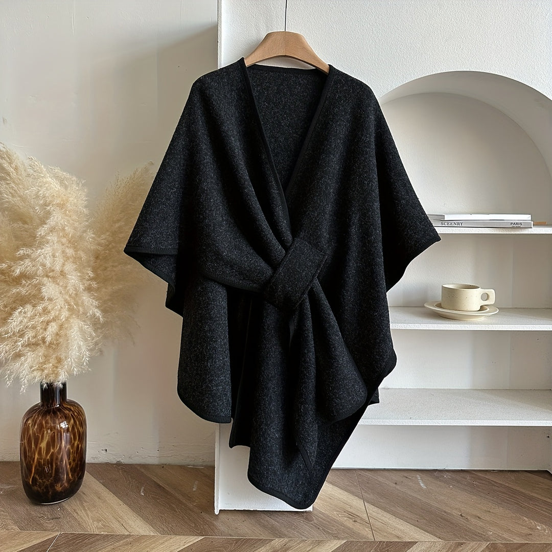 Shawl Coat – Woven Design & Windproof Warmth