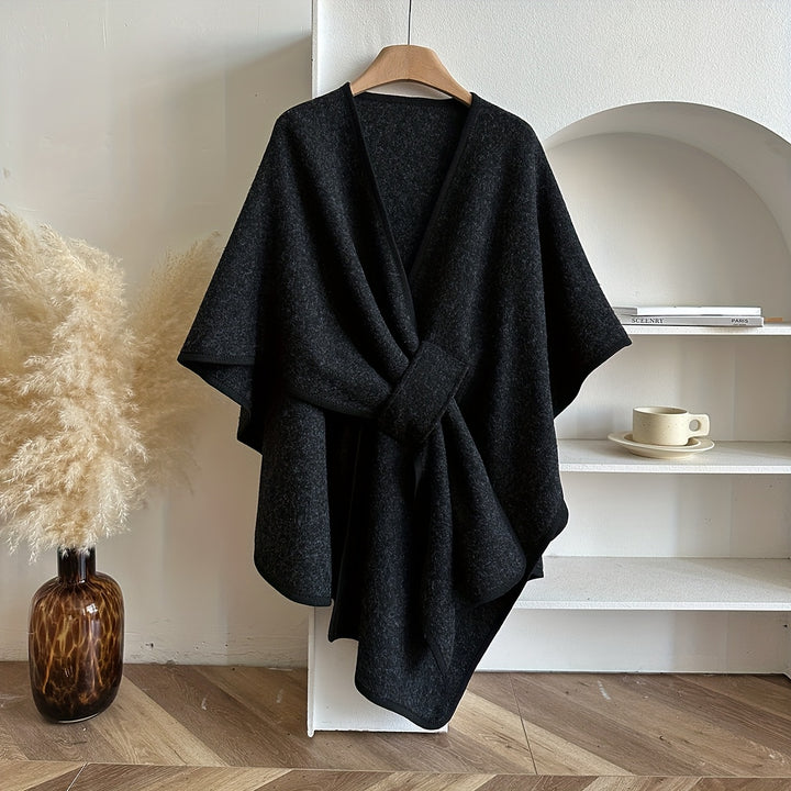 Shawl Coat – Woven Design & Windproof Warmth
