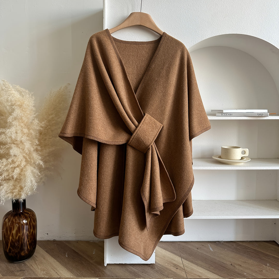 Shawl Coat – Woven Design & Windproof Warmth