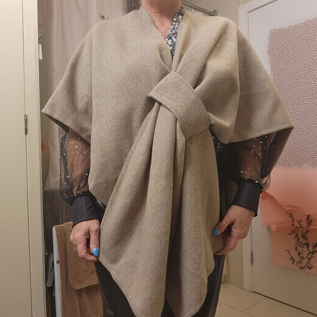 Shawl Coat – Woven Design & Windproof Warmth