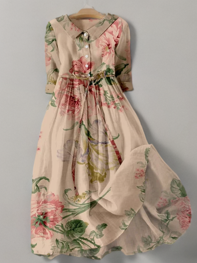 Madeleine - Vintage Floral Dress with Pocket