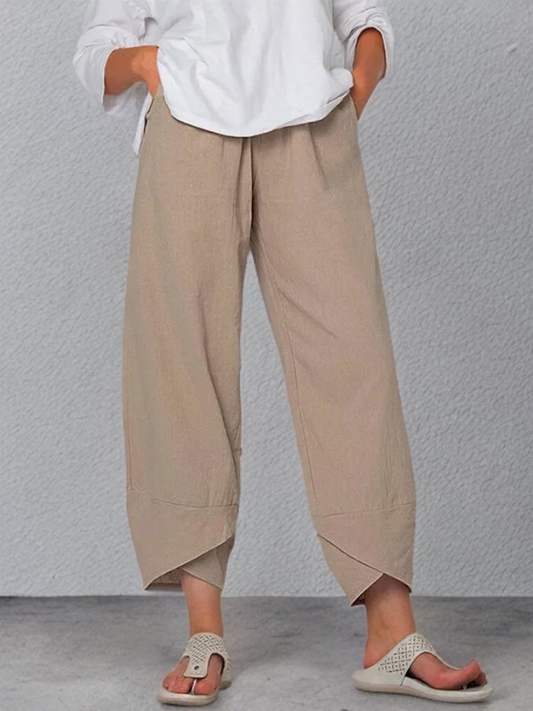 Adele - Casual Straight-Leg Relaxed Trousers