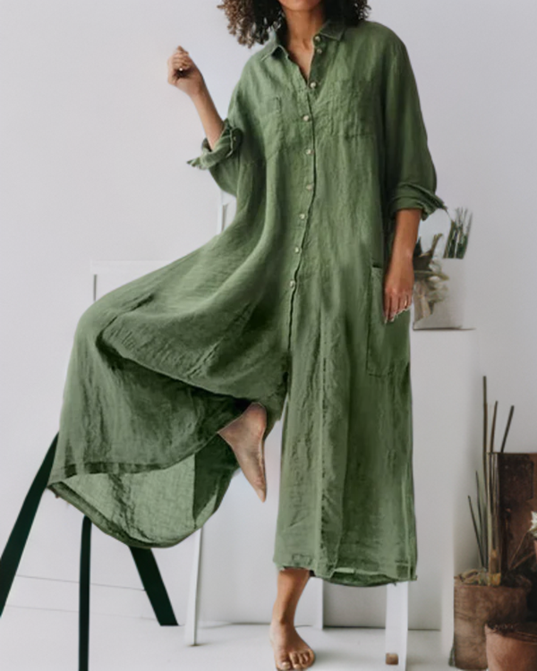 Liez - Relaxed Fit Linen-Cotton Jumpsuit