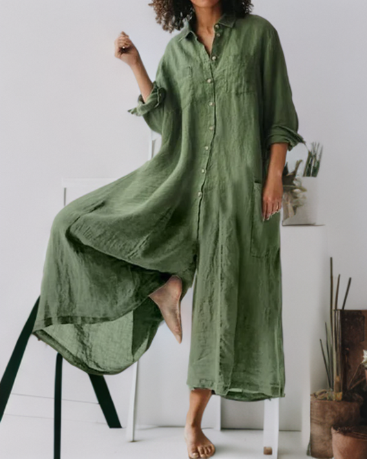 Liez - Relaxed Fit Linen-Cotton Jumpsuit