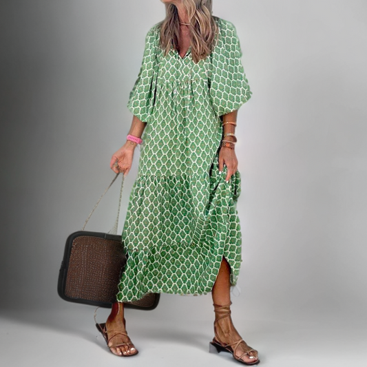 Acacia - Green Bohemian Maxi Dress