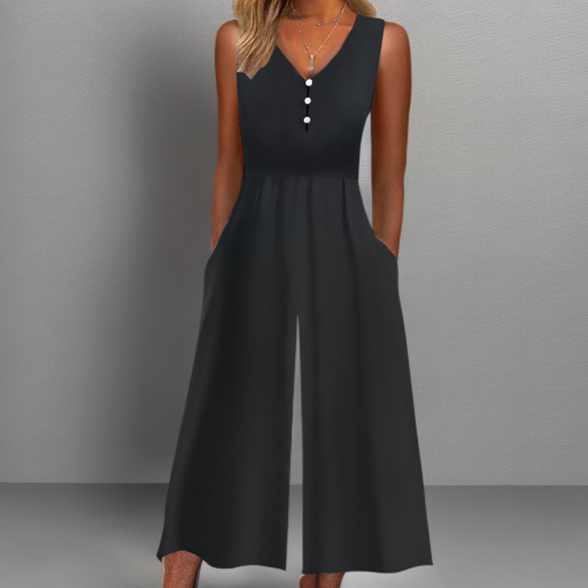 Narcisa - Elegant Black Sleeveless Jumpsuit