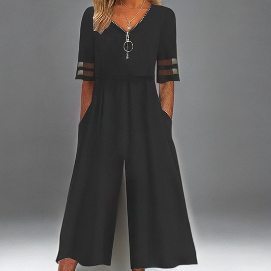 Dorota - Black Jumpsuit with Side Pockets