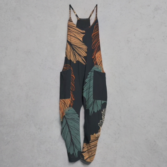 Aldona | Leaf-Print Jumpsuit for Effortless Style