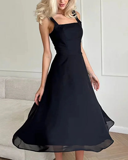 Emma | Elegant Chiffon Dress with Square Neckline