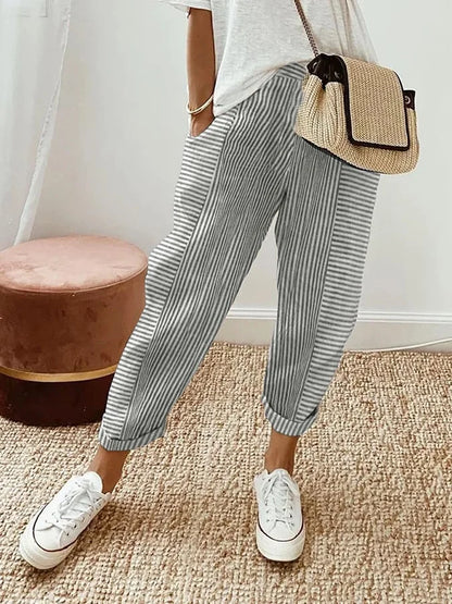 Casual Jogging Pants with Jacquard Stripes: Sporty Chic