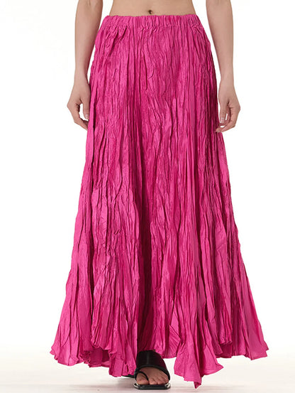 Norris - Elegant Ruched Pleated Maxi Skirt with Stretchy Waistband