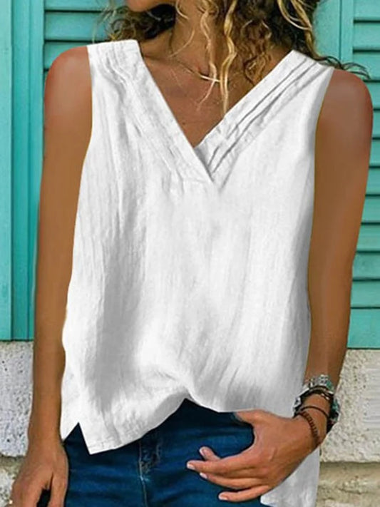 Rainee – Soft linen sleeveless shirt