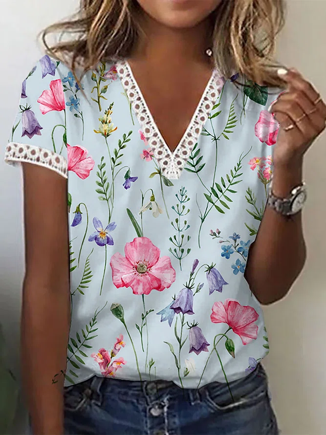 Floral Short Sleeve Top - Embrace Summer Elegance