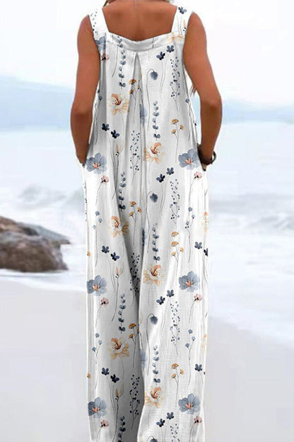 Bronwen - Breezy Sleeveless Floral Print Jumpsuit