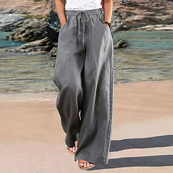 Nerida - Casual Wide-Leg Cotton and Linen Trousers for Women