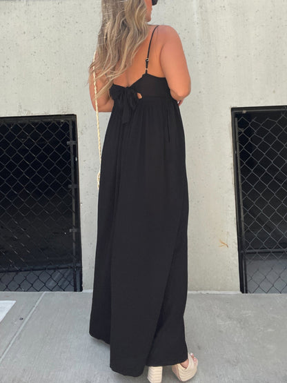 Chic V-Neck Wide-Leg Romper for Effortless Style