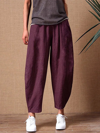 Carmin - Wide-Leg Trousers with Elastic Waistband