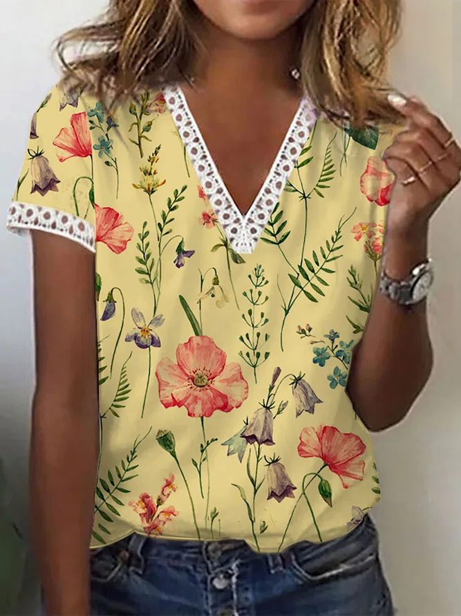 Floral Short Sleeve Top - Embrace Summer Elegance