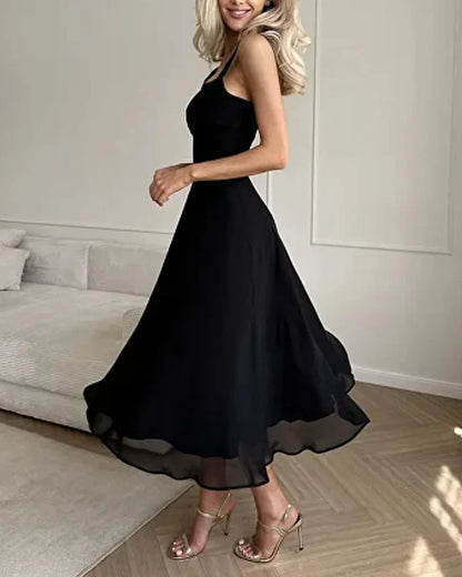 Emma | Elegant Chiffon Dress with Square Neckline