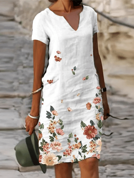 Printed Cotton-Linen Dress - Effortless Summer Elegance