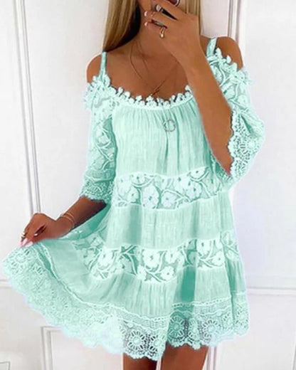 Effortless Charm - Strapless Lace Dress