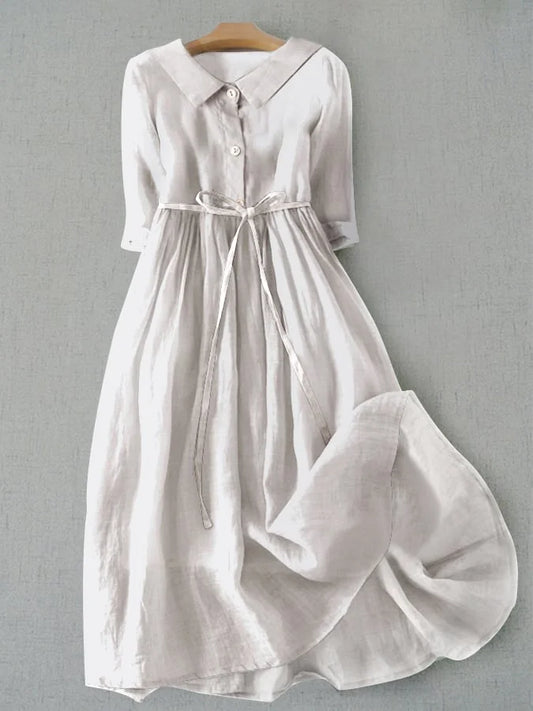 Chic Cotton Blend Dress with Elegant Style