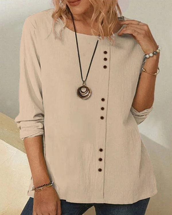 Kira – Soft linen button-up top