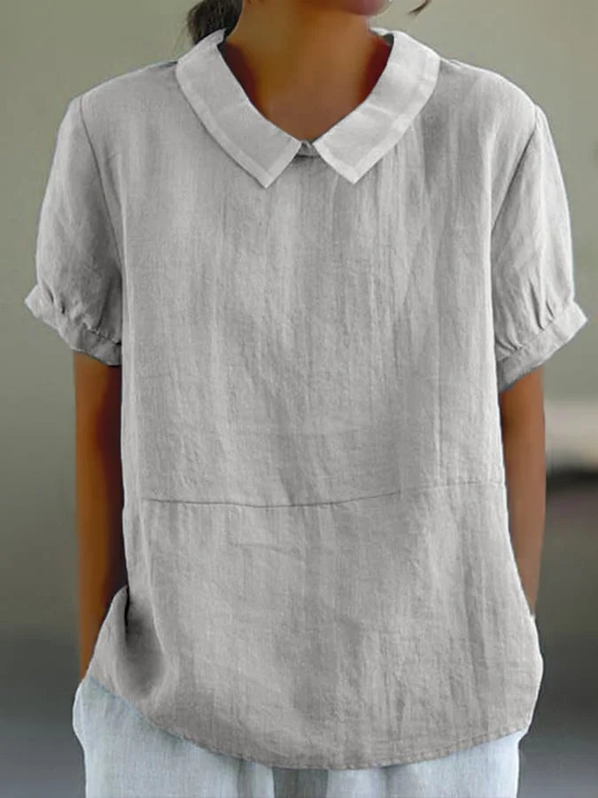 Eva's Cotton-Linen Top: Essence of Minimalist Elegance