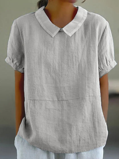 Sol – Soft solid color linen top