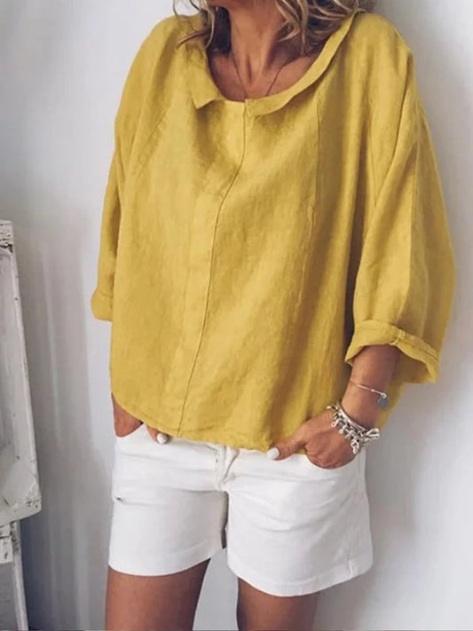 Leila – Soft linen pullover shirt