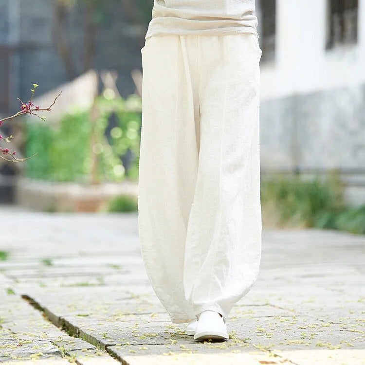 Retro Casual Loose Pocket Lantern Pants