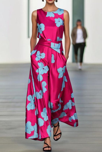 Fifer | Pink-Red Sleeveless Maxi Dress