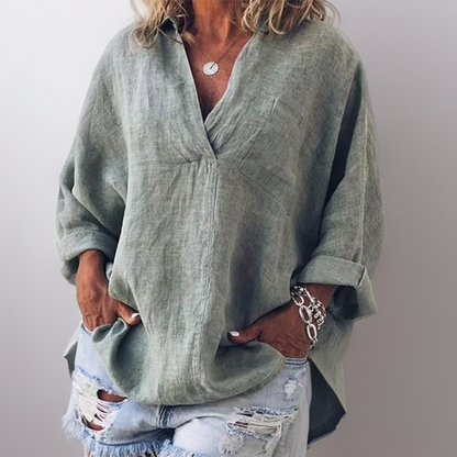 Lorie┃Comfortable Long Sleeve V-Neck Top