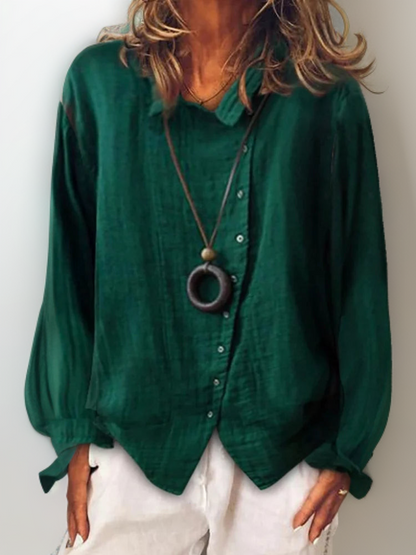 Olivia Long Sleeve Button-Up Shirt for Effortless Style