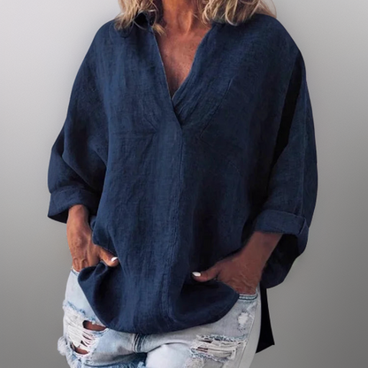 Lorie┃Comfortable Long Sleeve V-Neck Top