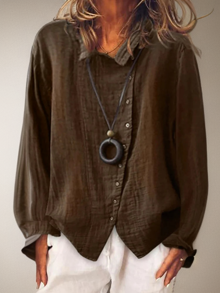 Olivia Long Sleeve Button-Up Shirt for Effortless Style