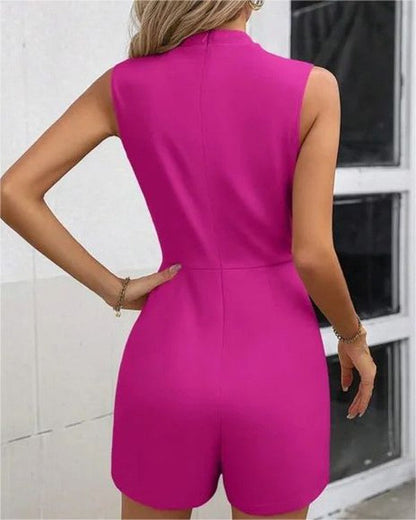 Arelia - Sleek Sleeveless Pink-Red Jumpsuit